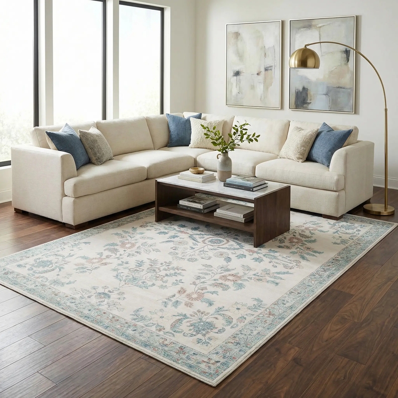 Meyly Pink & Green Washable Area Rug by Boutique Rugs