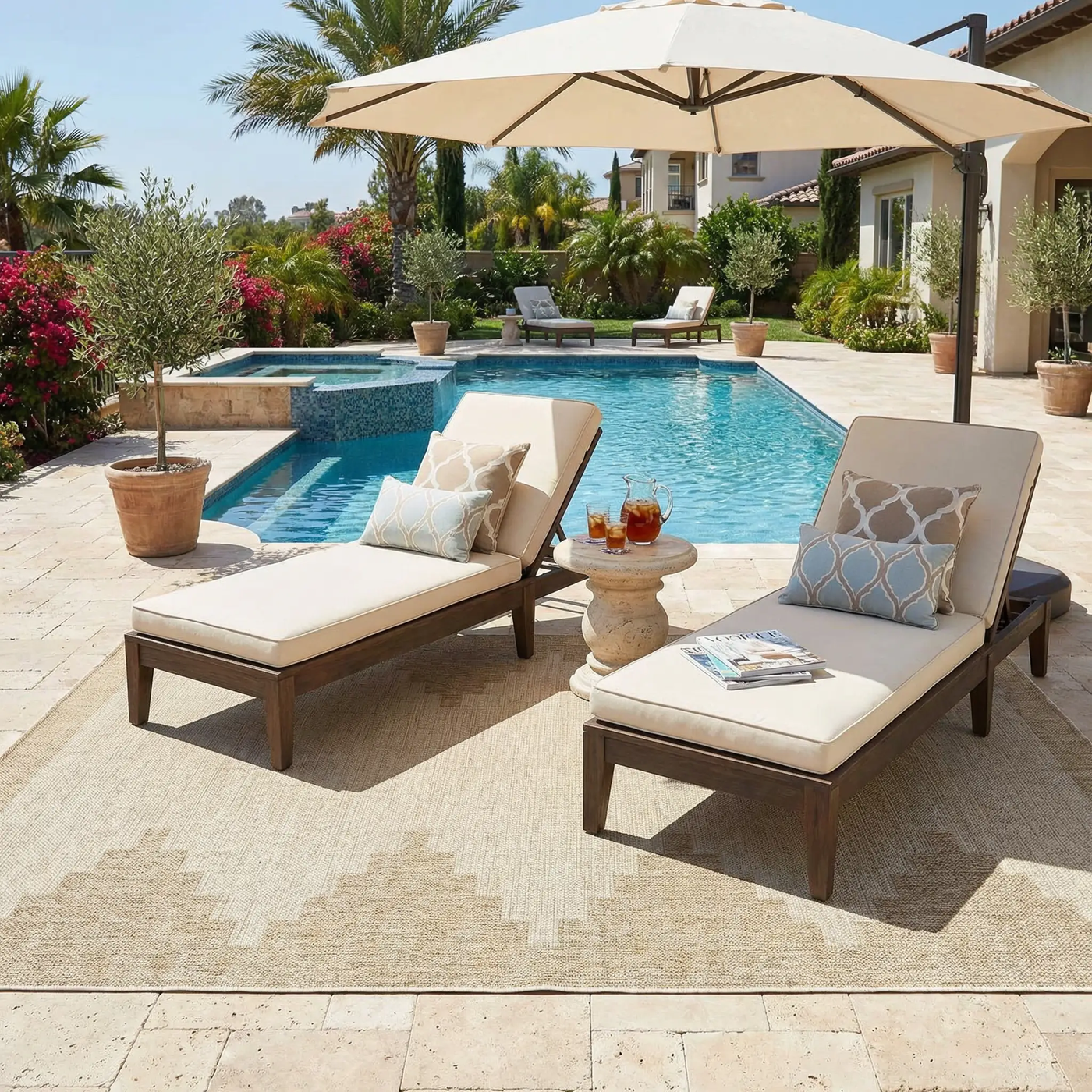 Djugun Beige Indoor & Outdoor Rug by Boutique Rugs