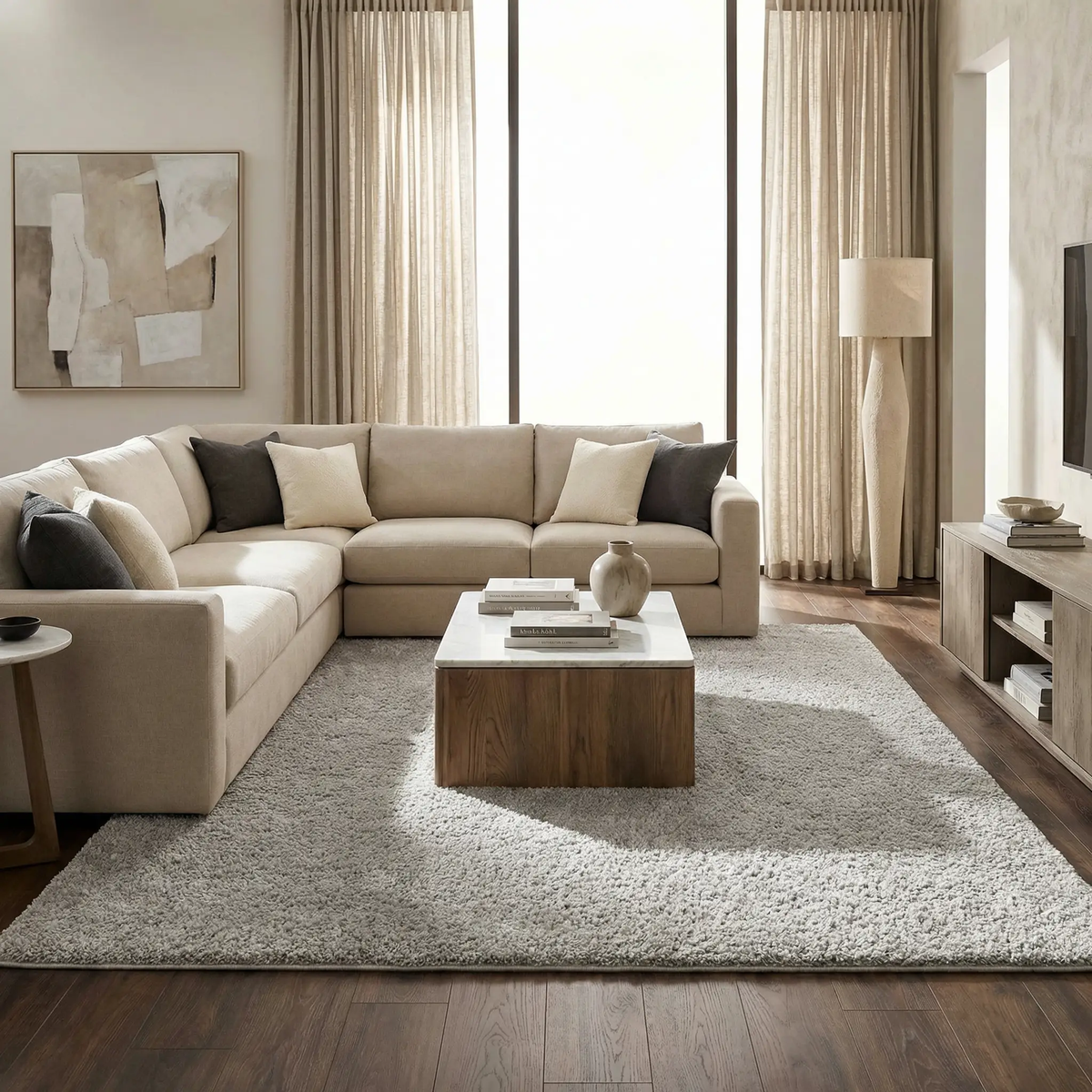 Judy Solid Gray Washable Shag Rug - Clearance, photo 2 of 14