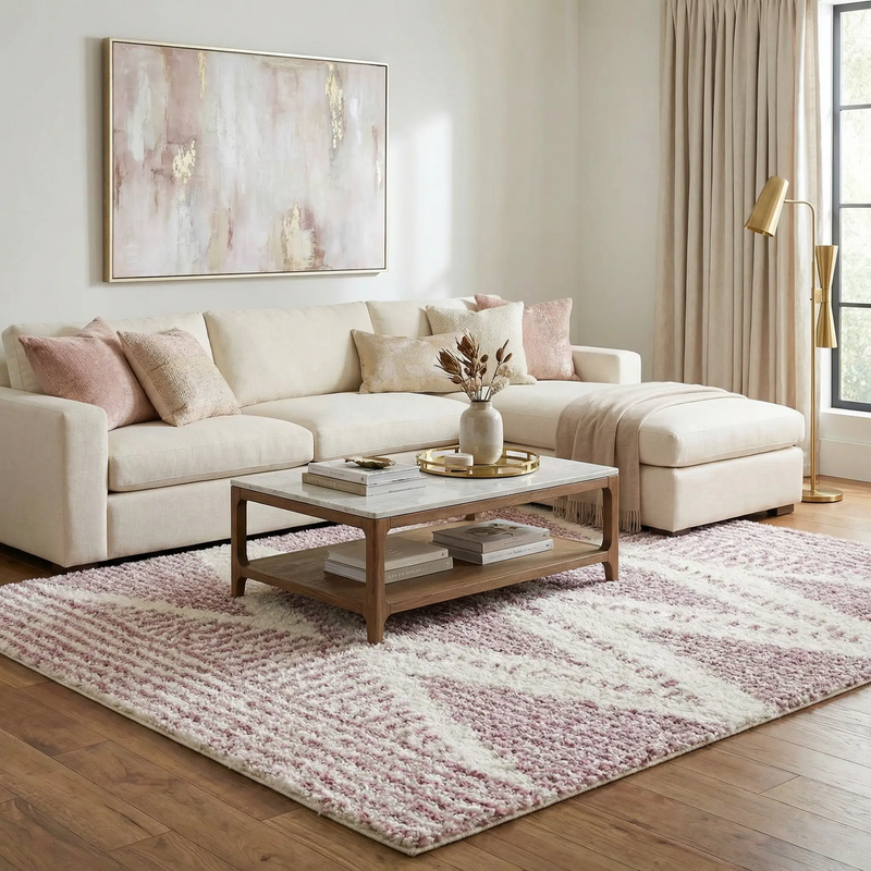 Trunding Plush in Pink Area Rug - Clearance by Boutique Rugs