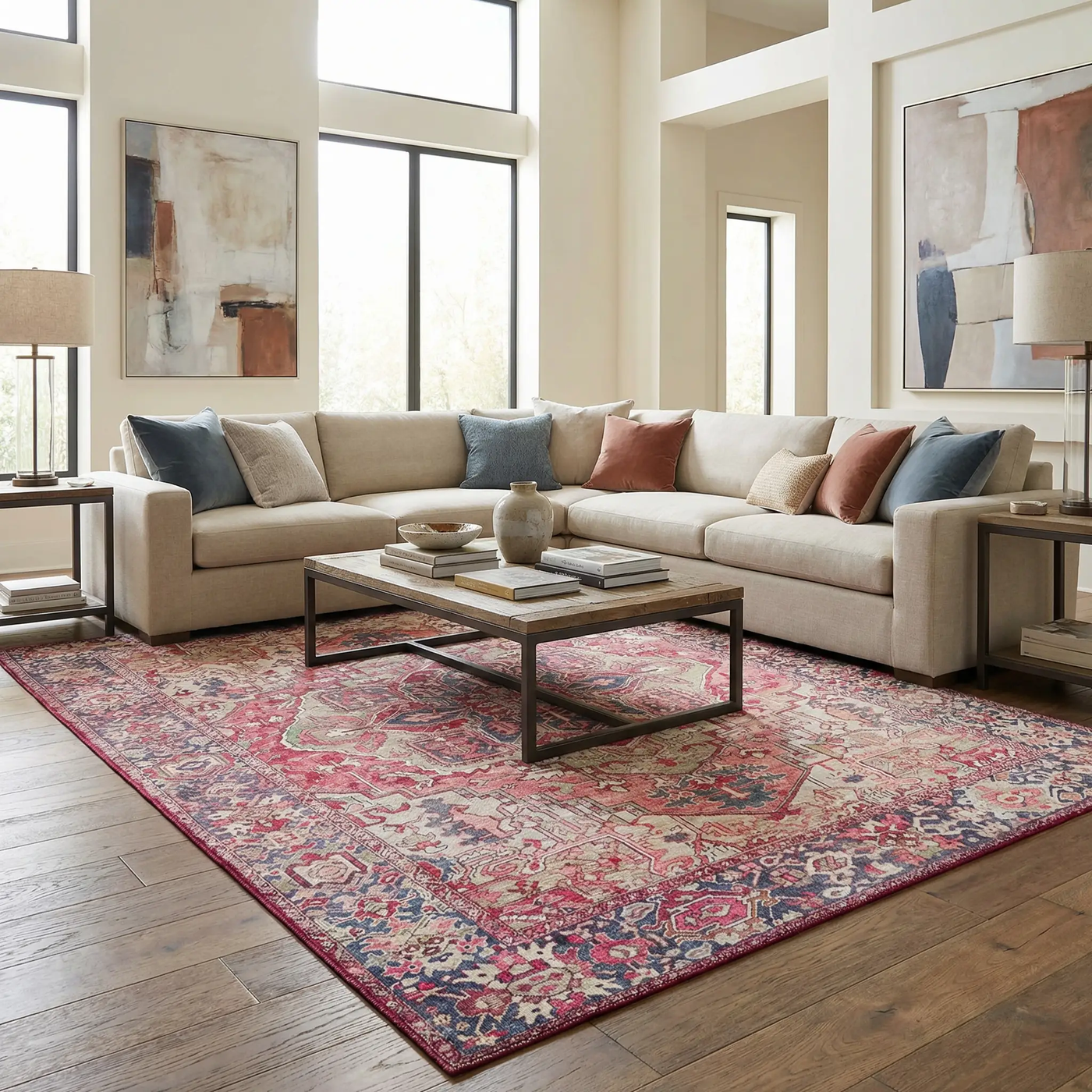 Neyland Iris Blush Area Rug 2357 by Boutique Rugs