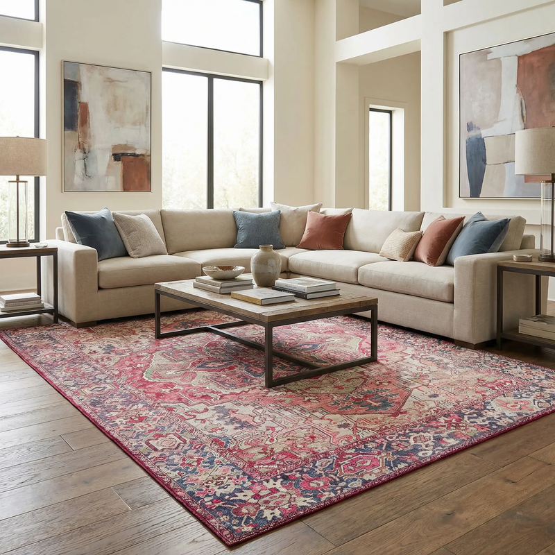 Neyland Iris Blush Area Rug 2357 by Boutique Rugs