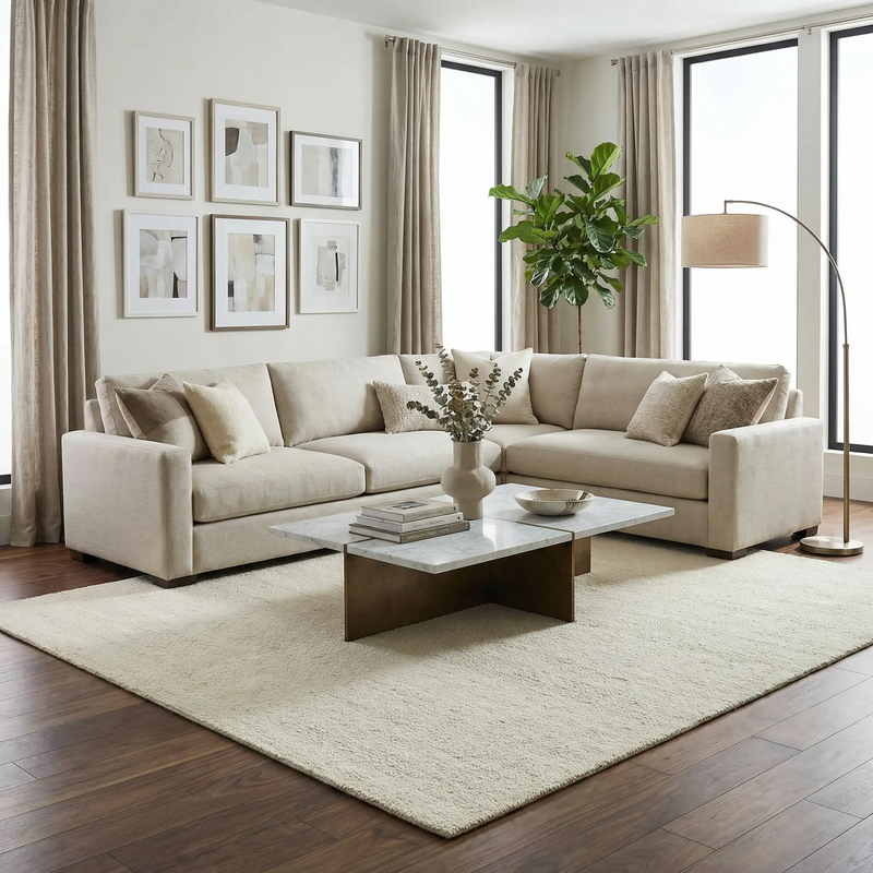 Sevan Cream Wool Area Rug by Boutique Rugs