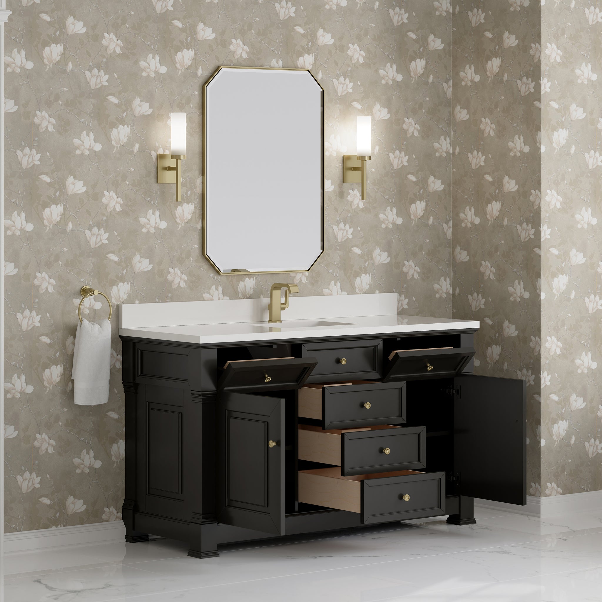 James Martin Brookfield 60" Single Bathroom Vanity, Black Onyx, view 35
