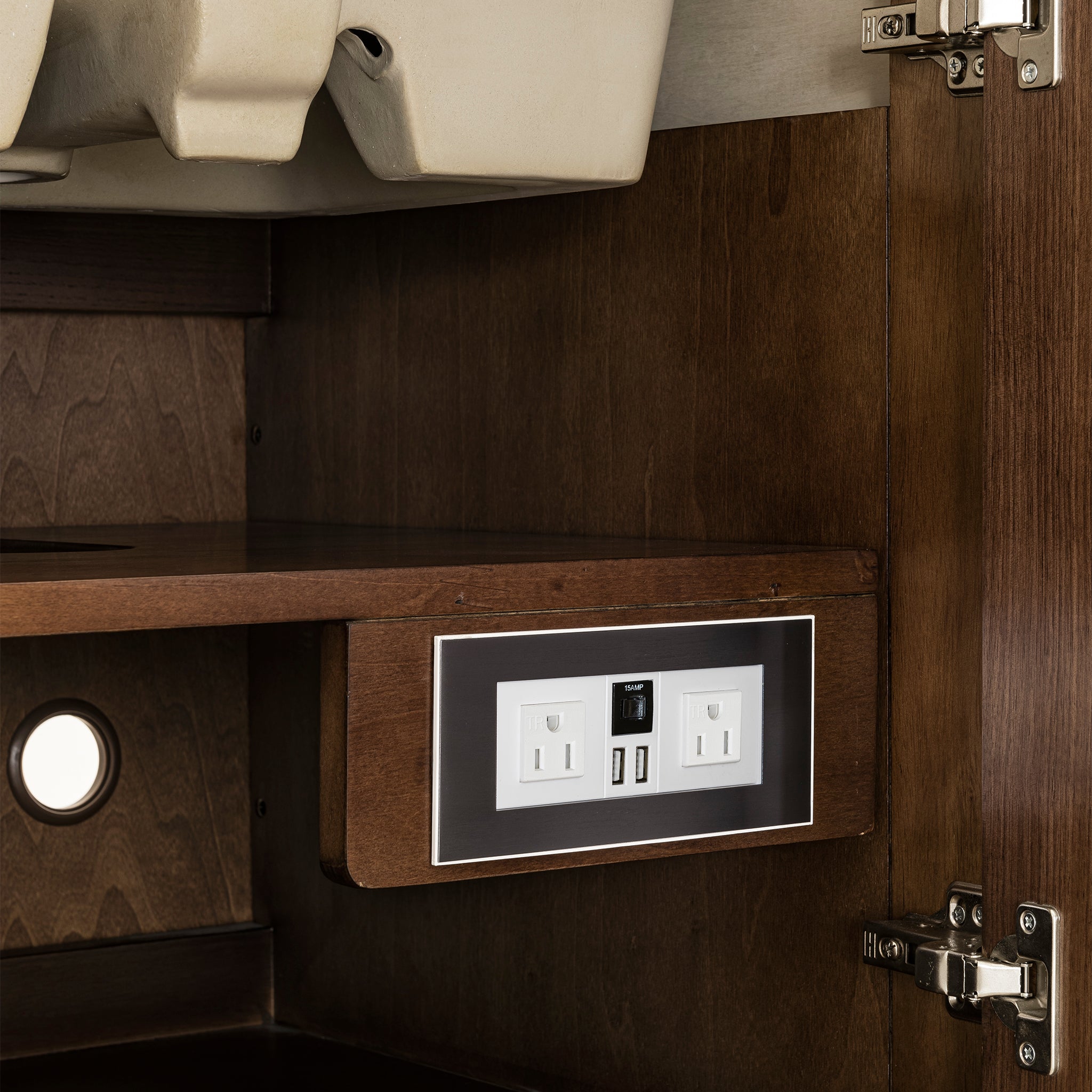 James Martin Amberly 36" Dual Mount Single Bathroom Vanity, Mid-Century Walnut, view 21