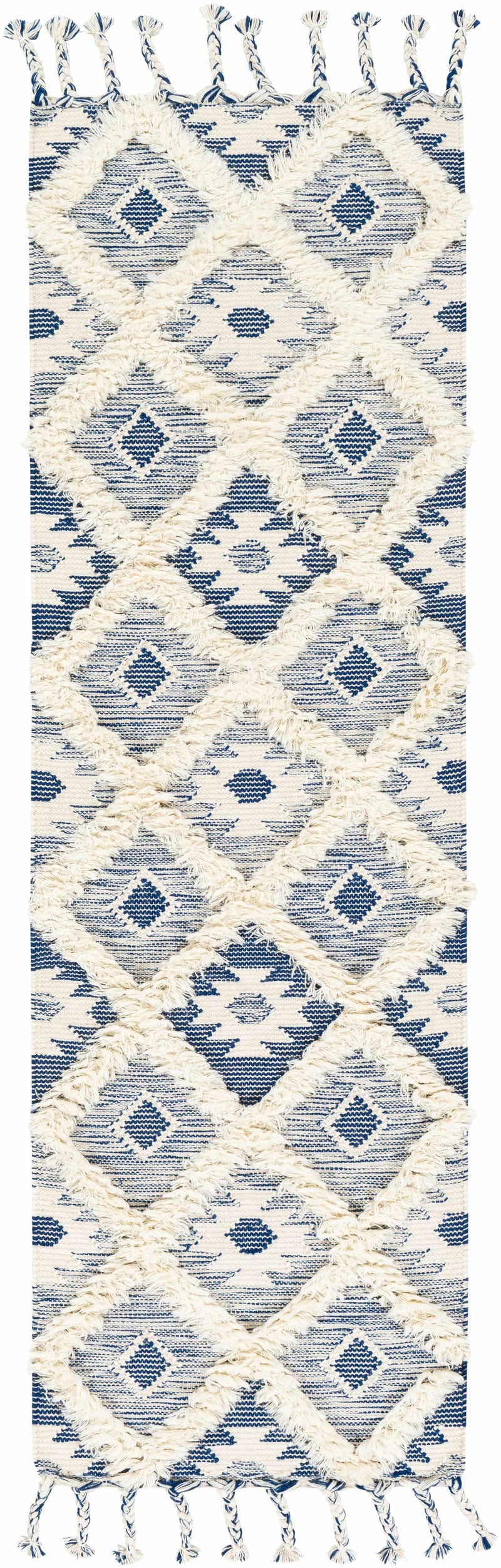 Painesdale Blue/White Wool Carpet - Clearance by Boutique Rugs