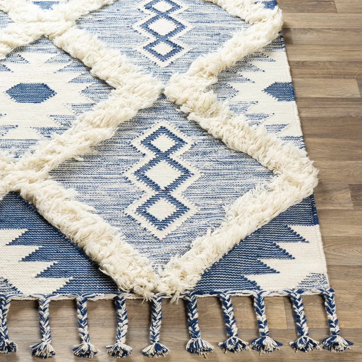 Painesdale Blue/White Wool Carpet - Clearance, photo 8 of 9