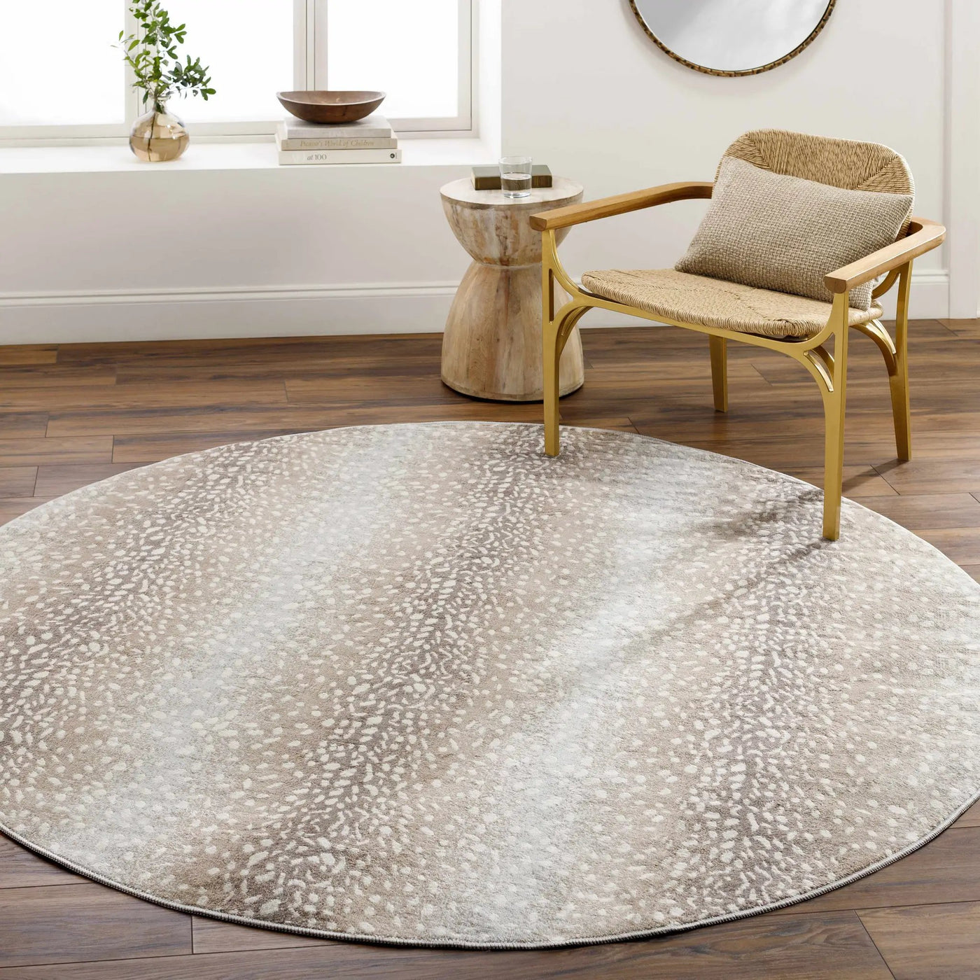 Pointblank Tan Leopard Print Rug by Boutique Rugs
