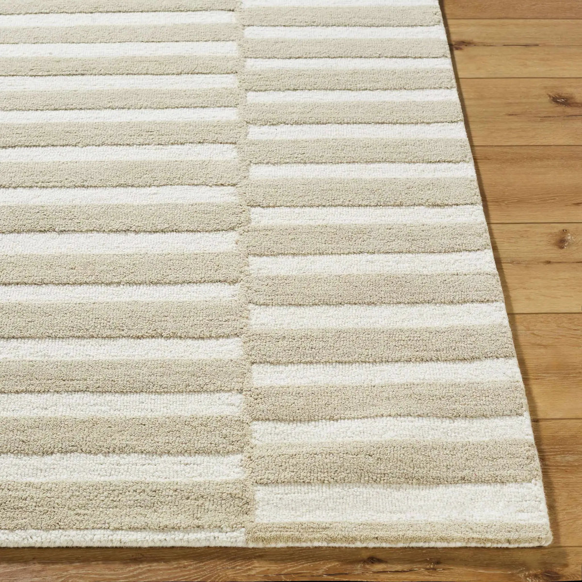 Idaho Broken-Striped Beige Area Rug, photo 7 of 8