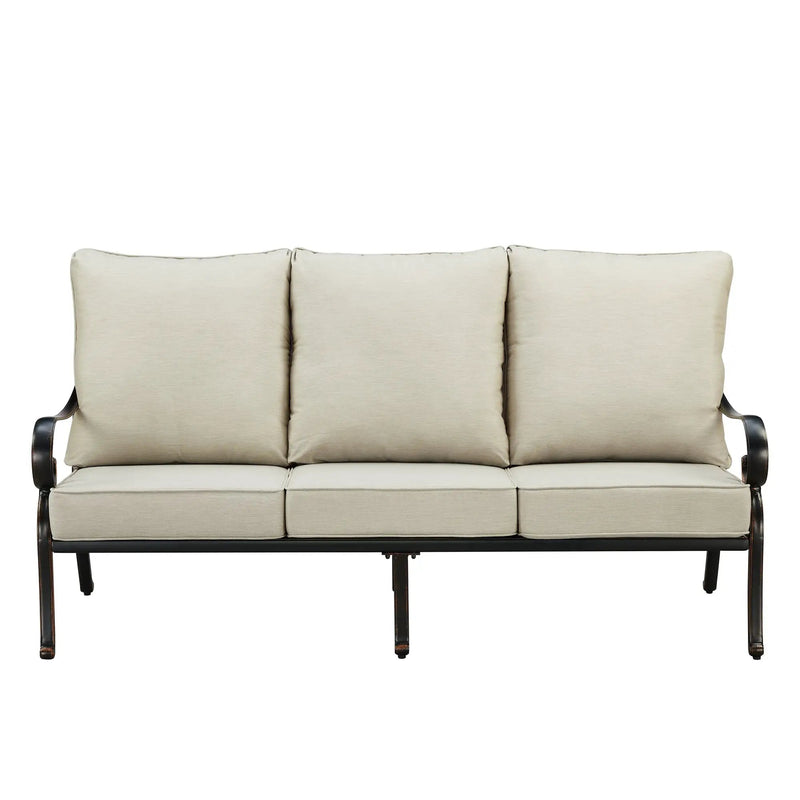 Black Aluminum Deep Seating Sofa with Cushions by Sharicks
