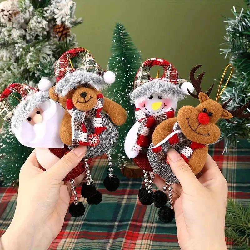 Polyester Christmas Ornament Set - Durable Tree and Home Decorations with Santa, Snowman, Reindeer and Bear Figures by House Of Avana