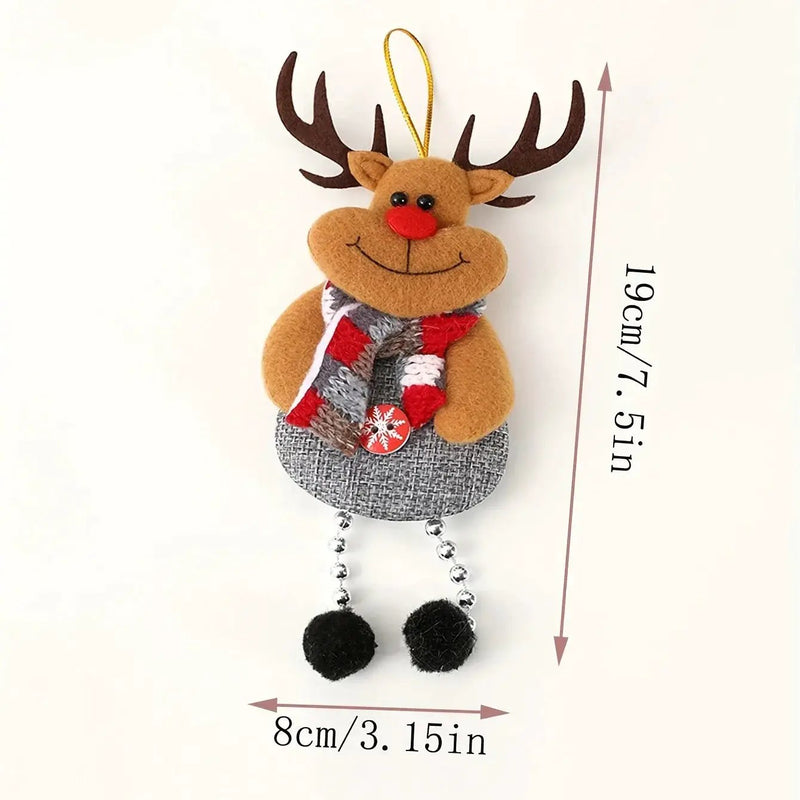 Polyester Christmas Ornament Set - Durable Tree and Home Decorations with Santa, Snowman, Reindeer and Bear Figures by House Of Avana