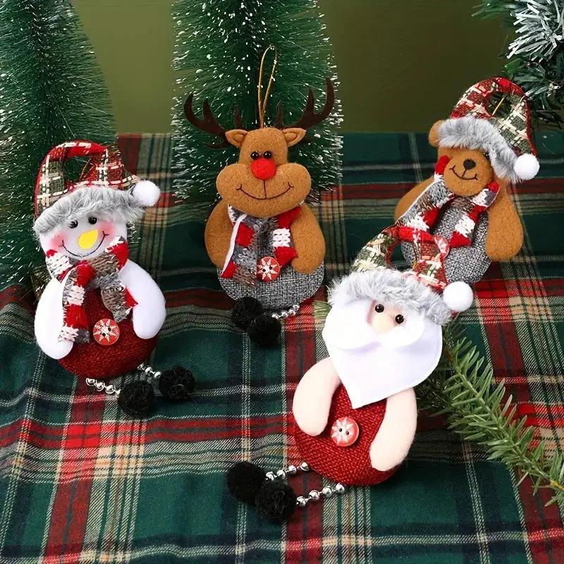 Polyester Christmas Ornament Set - Durable Tree and Home Decorations with Santa, Snowman, Reindeer and Bear Figures by House Of Avana