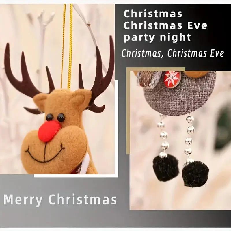 Polyester Christmas Ornament Set - Durable Tree and Home Decorations with Santa, Snowman, Reindeer and Bear Figures by House Of Avana