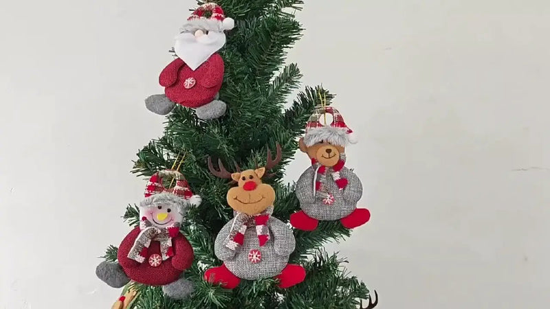 Polyester Christmas Ornament Set - Durable Tree and Home Decorations with Santa, Snowman, Reindeer and Bear Figures by House Of Avana