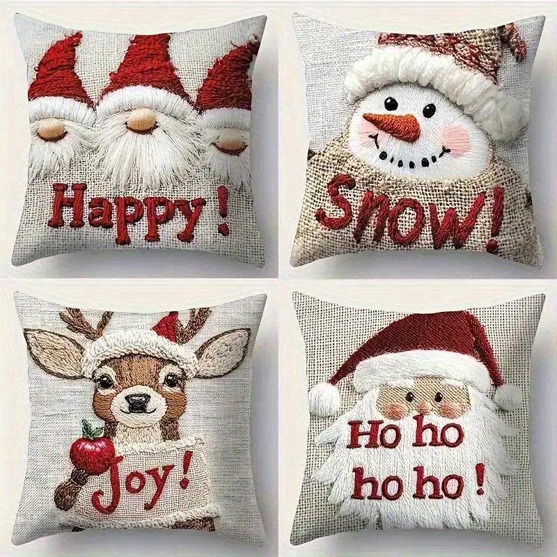 Polyester Christmas Pillow Covers 17.72x17.72-Inch with Zipper Closure by House Of Avana