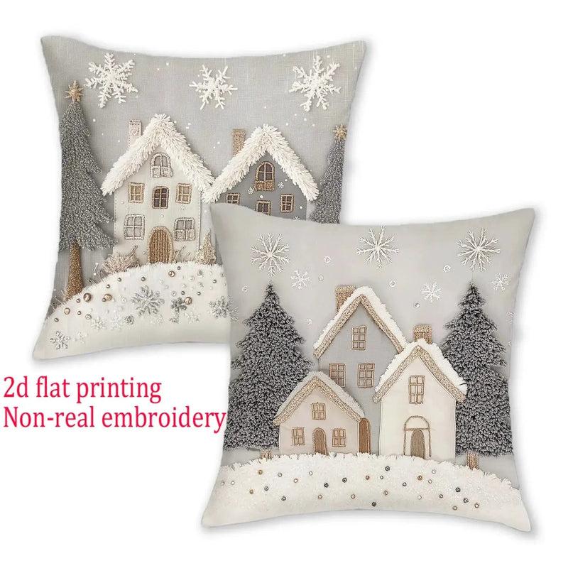 Polyester Christmas Throw Pillow Covers, Zipper Closure, 18-20" Sizes by House Of Avana