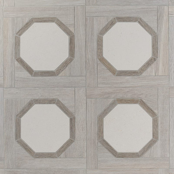 Multicolor Multi Finish Polygon Limestone Waterjet Mosaics 16 9/16x16 9/16