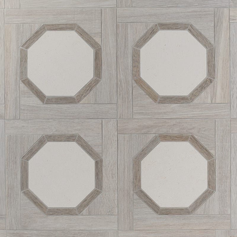 Multicolor Multi Finish Polygon Limestone Waterjet Mosaics 16 9/16x16 9/16 Limestone Multi Finish 18x18 Waterjet Mosaics