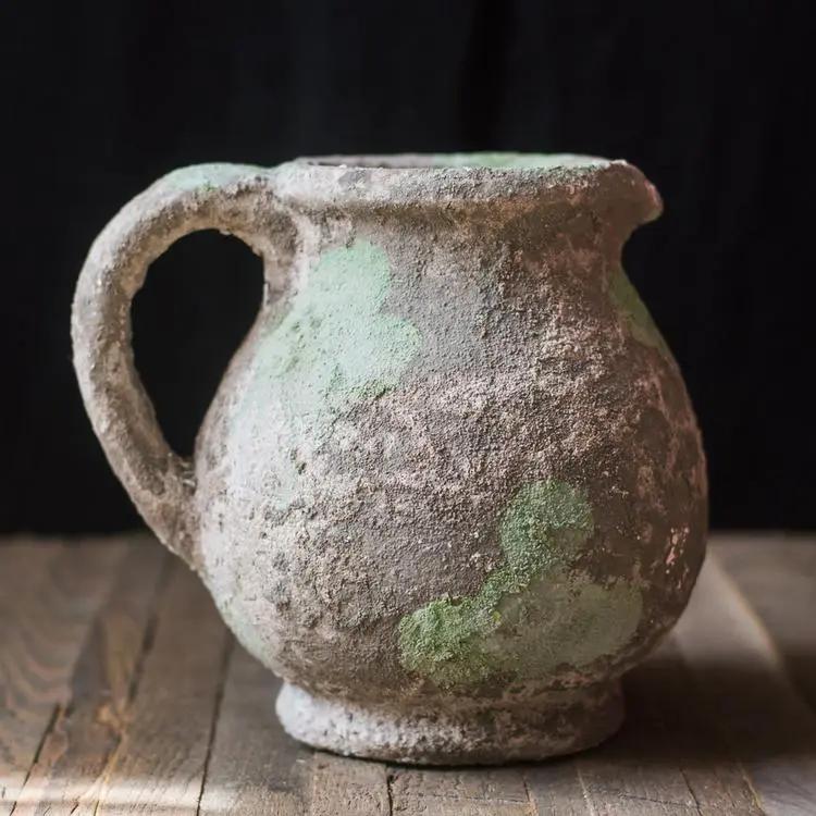 Pompeii Cement Floral Jar by RusticReach