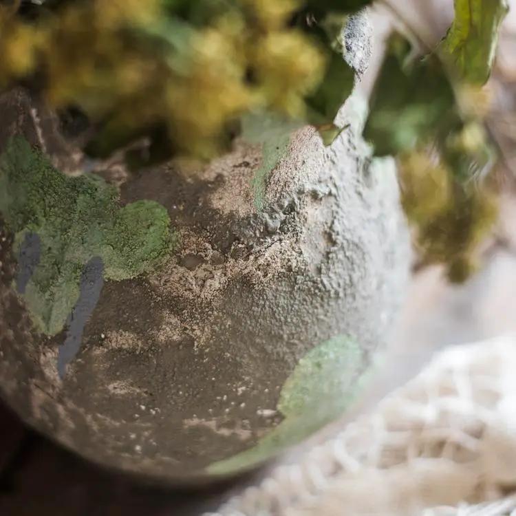 Pompeii Cement Floral Jar by RusticReach