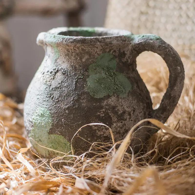Pompeii Cement Floral Jar by RusticReach