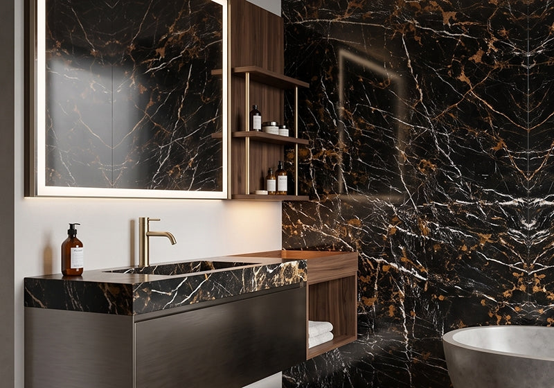 Port Laurent Polished Marble Slab Random room scene 2