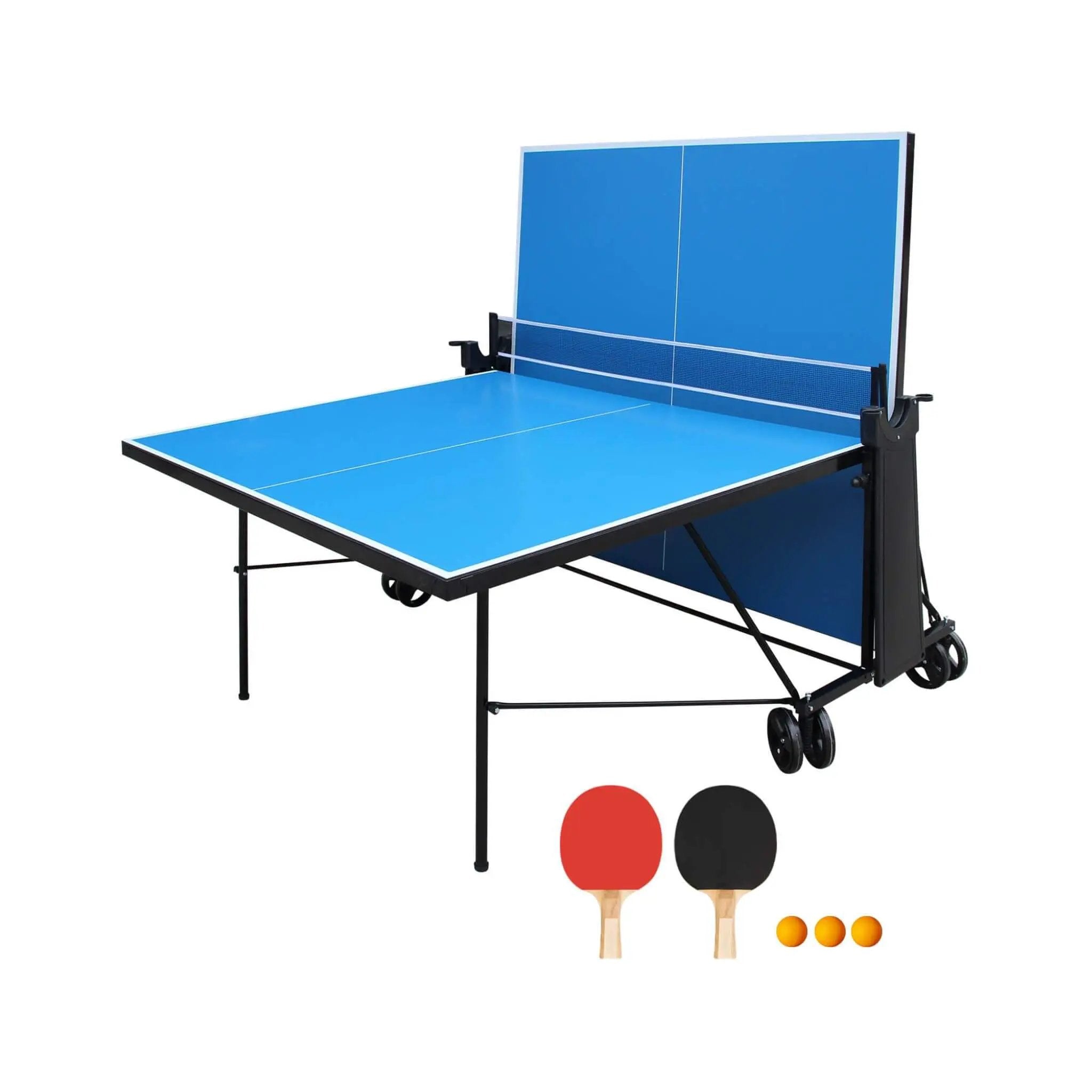 Portable 108-Inch Full-Size Table Tennis Table Set With Net, Paddles And Balls (SAK50384) by SAKSBY WHOLESALE
