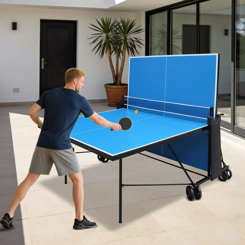 Portable 108-Inch Full-Size Table Tennis Table Set With Net, Paddles And Balls (SAK50384) by SAKSBY WHOLESALE