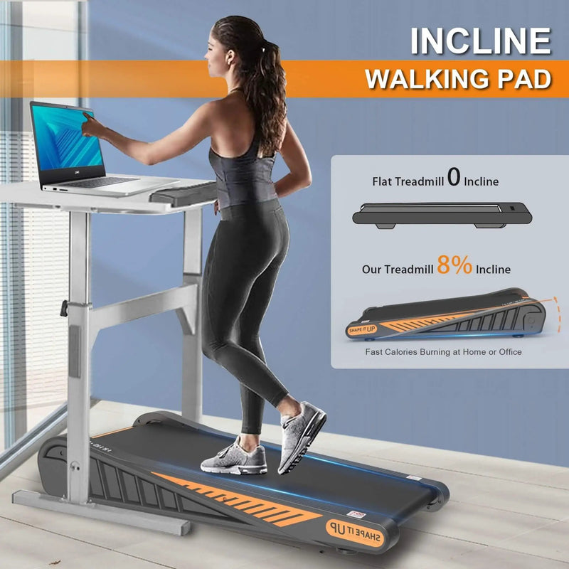 Rovix Portable Compact 2HP Under Desk Treadmill With Safety Key And Wheels for Home And Office Workouts (SAK72810) by SAKSBY WHOLESALE
