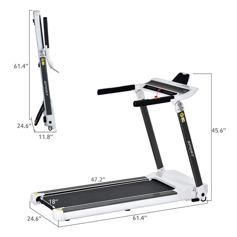 Rovix Portable Compact Home Cardio Fitness Treadmill With 3.5HP Electric Motor & Bluetooth Speakers (SAK32416) by SAKSBY WHOLESALE