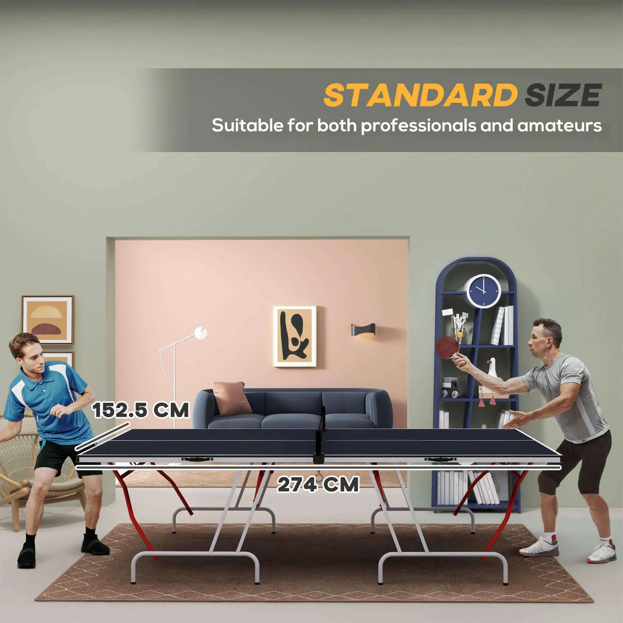 Portable Foldable Full-Size Ping Pong Table Tennis Table With Net And Accessories (SAK64929) by SAKSBY WHOLESALE