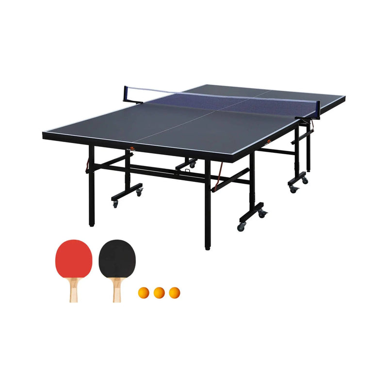 9FT Portable Mid-Size Ping Pong Table Set With Paddles, Balls, And Net (SAK82019) by SAKSBY WHOLESALE
