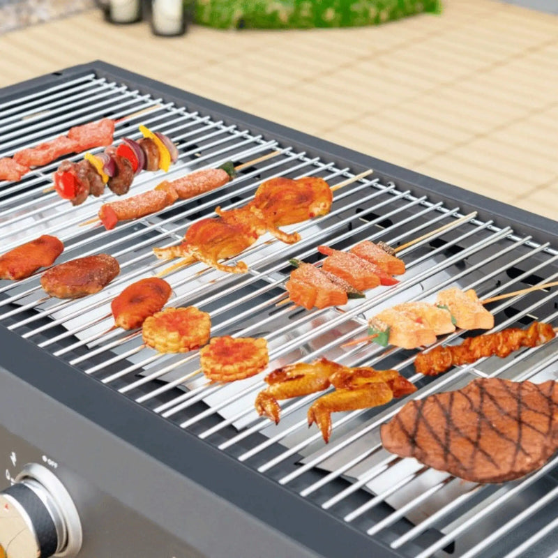 Portable Outdoor 4 Burner Propane Flat Top Gas Grill W/ Wheels, 60K BTU (SAK66104) by SAKSBY WHOLESALE