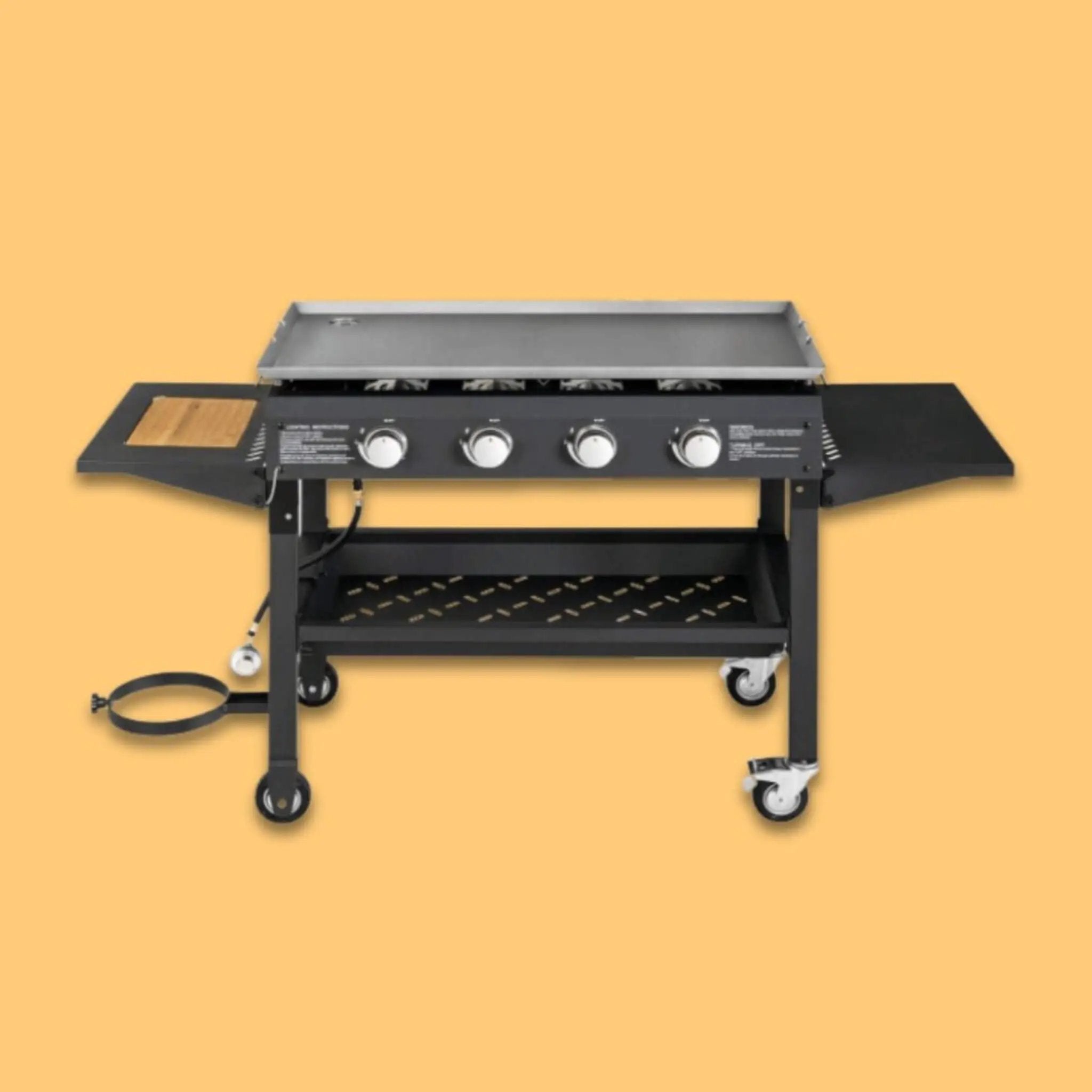 Portable Outdoor 4 Burner Propane Flat Top Gas Grill W/ Wheels, 60K BTU (SAK66104) by SAKSBY WHOLESALE