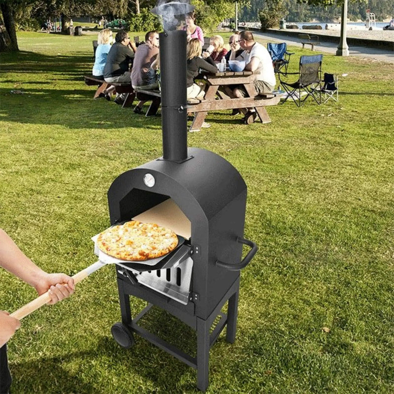 Portable Outdoor Wood Fired Pizza Oven W/ Pizza Stone & Waterproof Cover (SAK82635) by SAKSBY WHOLESALE