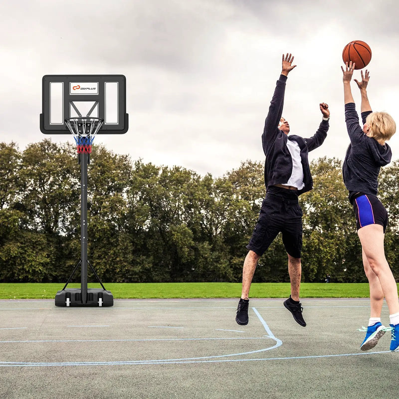 Portable Basketball Hoop with 4.6 to 10 Feet 10-Level Height Adjustable by DirectDeals