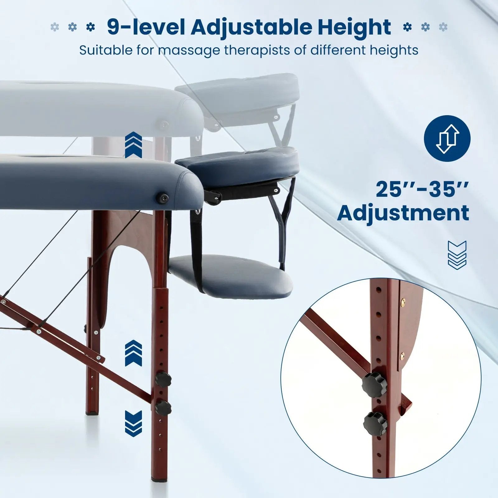 Portable Folding Massage Table with Carrying Case-Navy by DirectDeals