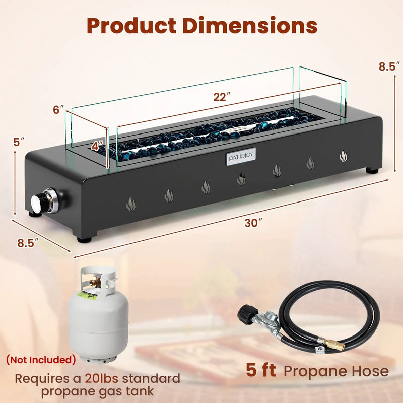 Portable Mini Fireplace with Wind Guard and Stainless Steel Burner by DirectDeals