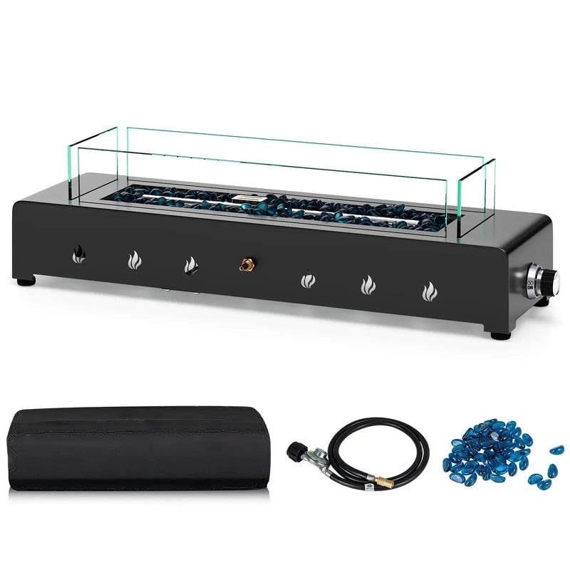 Portable Mini Fireplace with Wind Guard and Stainless Steel Burner by DirectDeals