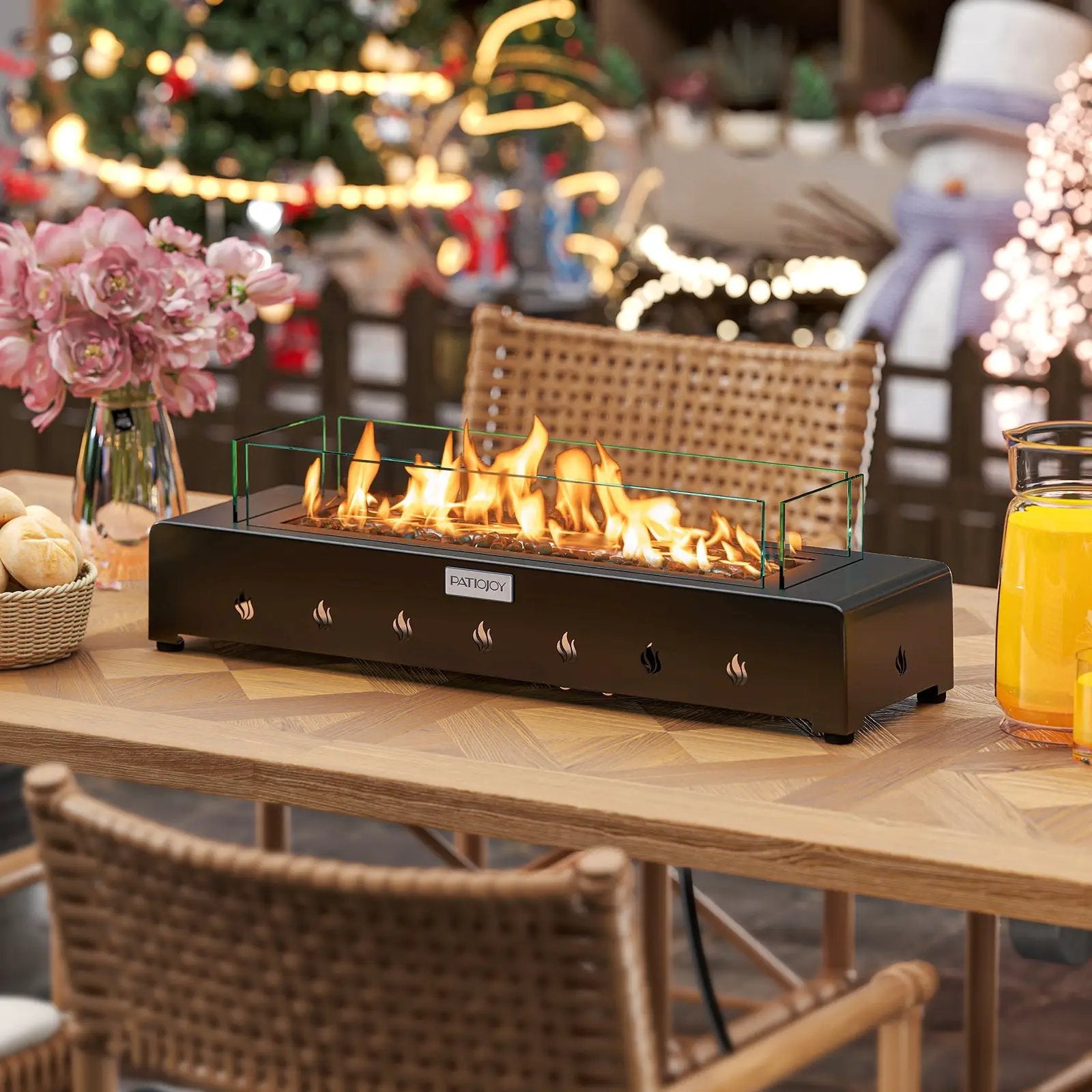 Portable Mini Fireplace with Wind Guard and Stainless Steel Burner by DirectDeals
