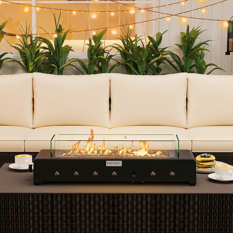 Portable Mini Fireplace with Wind Guard and Stainless Steel Burner by DirectDeals