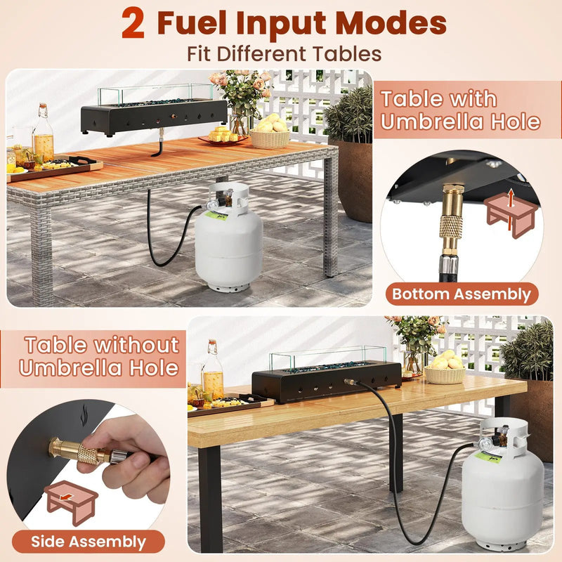 Portable Mini Fireplace with Wind Guard and Stainless Steel Burner by DirectDeals