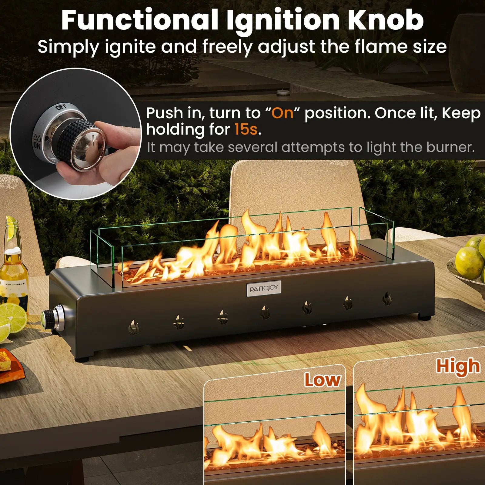 Portable Mini Fireplace with Wind Guard and Stainless Steel Burner by DirectDeals