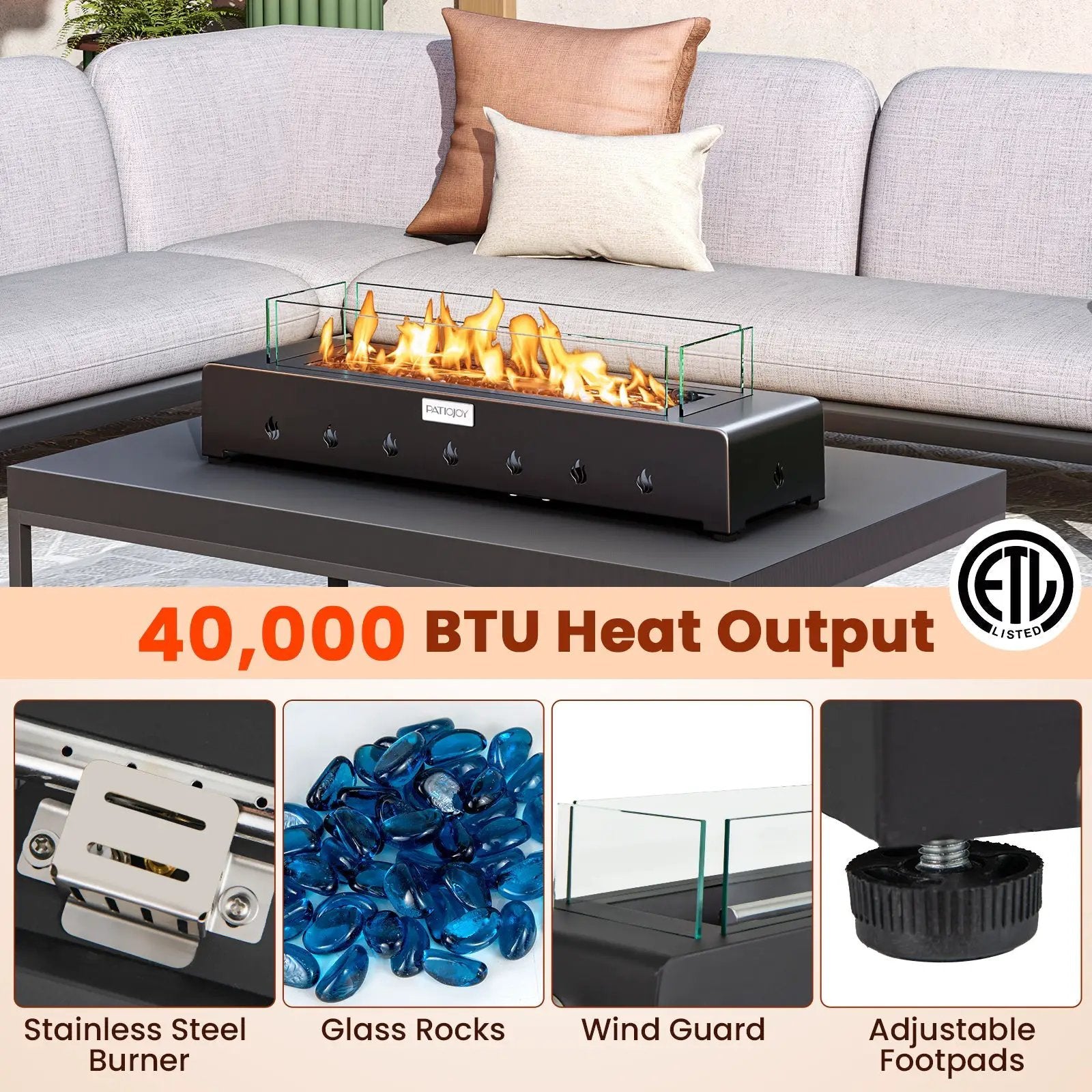 Portable Mini Fireplace with Wind Guard and Stainless Steel Burner by DirectDeals