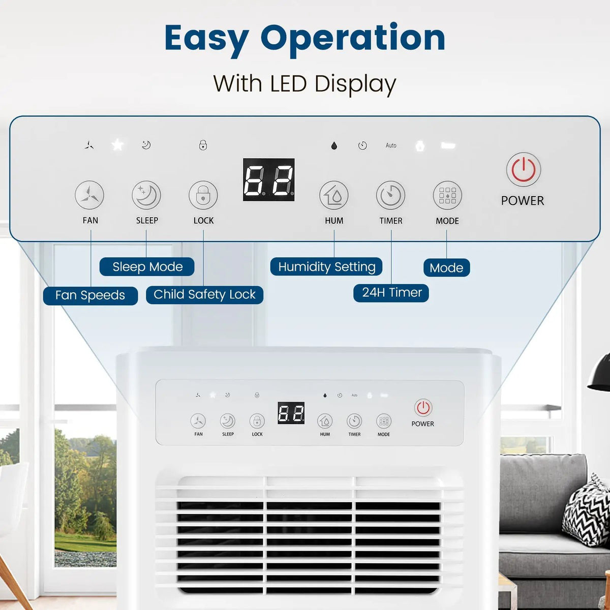 32 Pints/Day Portable Quiet Dehumidifier for Rooms up to 2500 Sq. Ft, photo 5 of 10