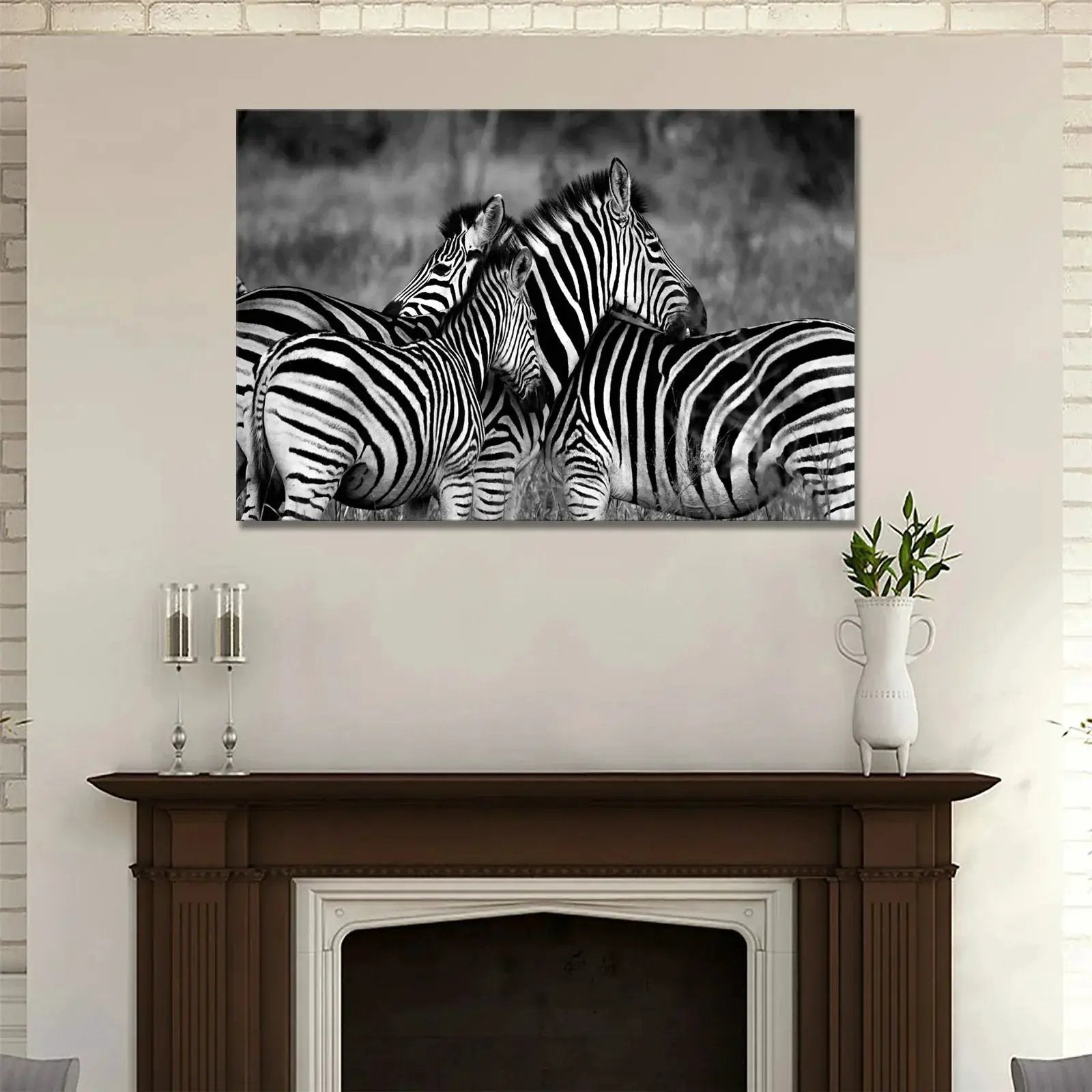Poster - Vintage Zebra Canvas Print by House Of Avana
