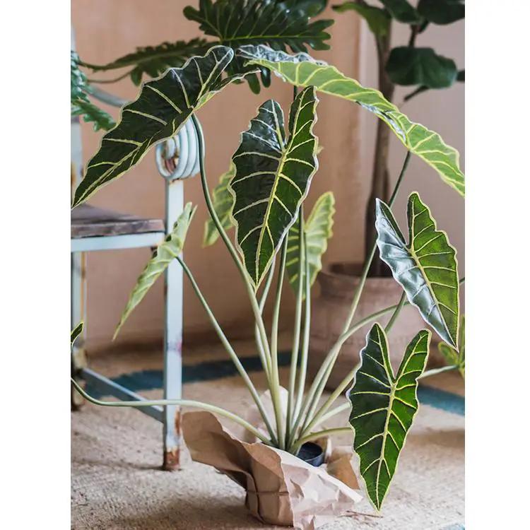 Artificial Faux Alocasia Plant In Pot 31" Tall by RusticReach