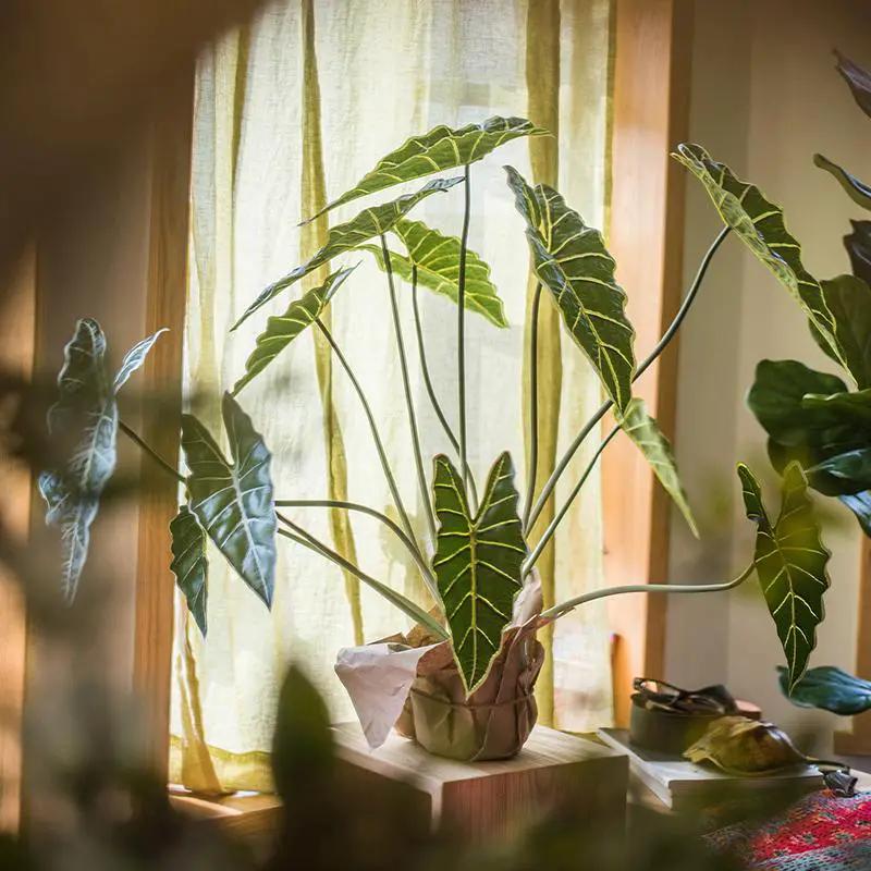 Artificial Faux Alocasia Plant In Pot 31" Tall by RusticReach