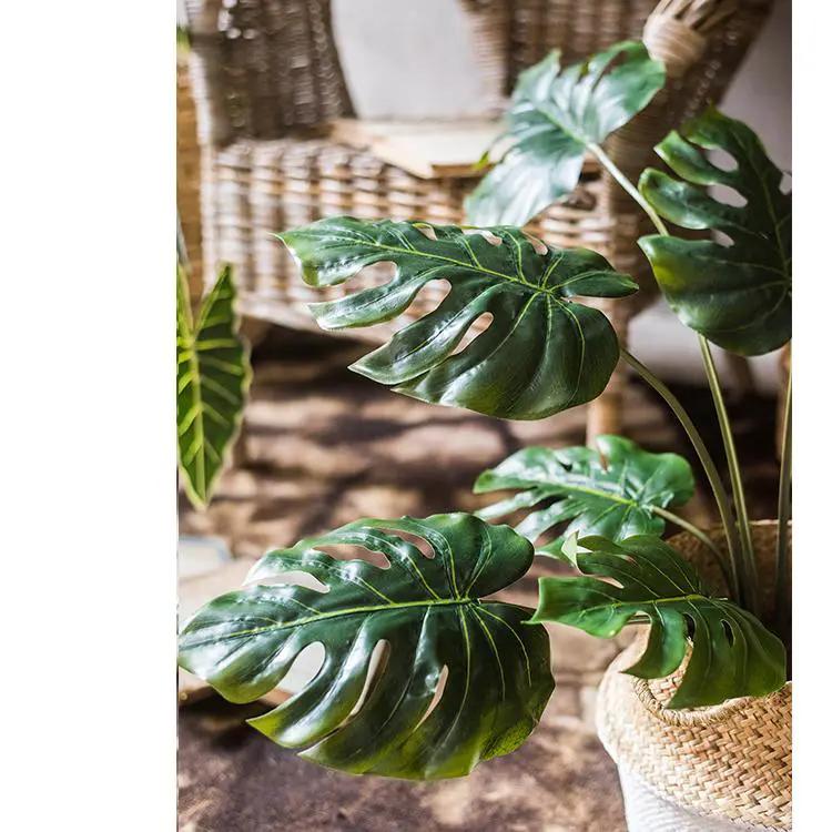 Potted Plant Artificial Turtle Leaf Plant 31" Tall by RusticReach